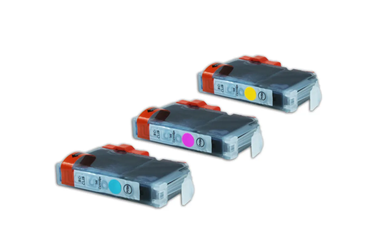 Tinten Sparset kompatibel zu Canon BCI-3 / BCI-3E / 4480A262 cyan, magenta, gelb  (3 Stück)