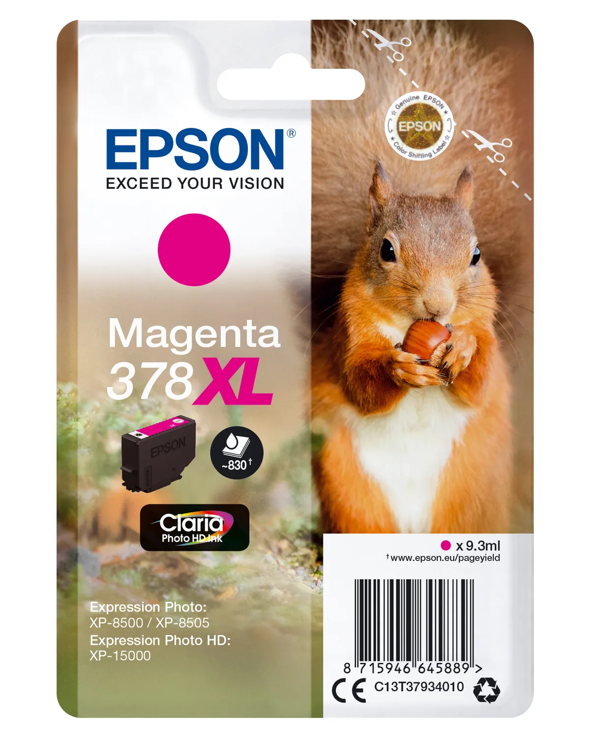 Epson 378XL / T3793 / C13T37934010 / C13T37934020 Tinte magenta