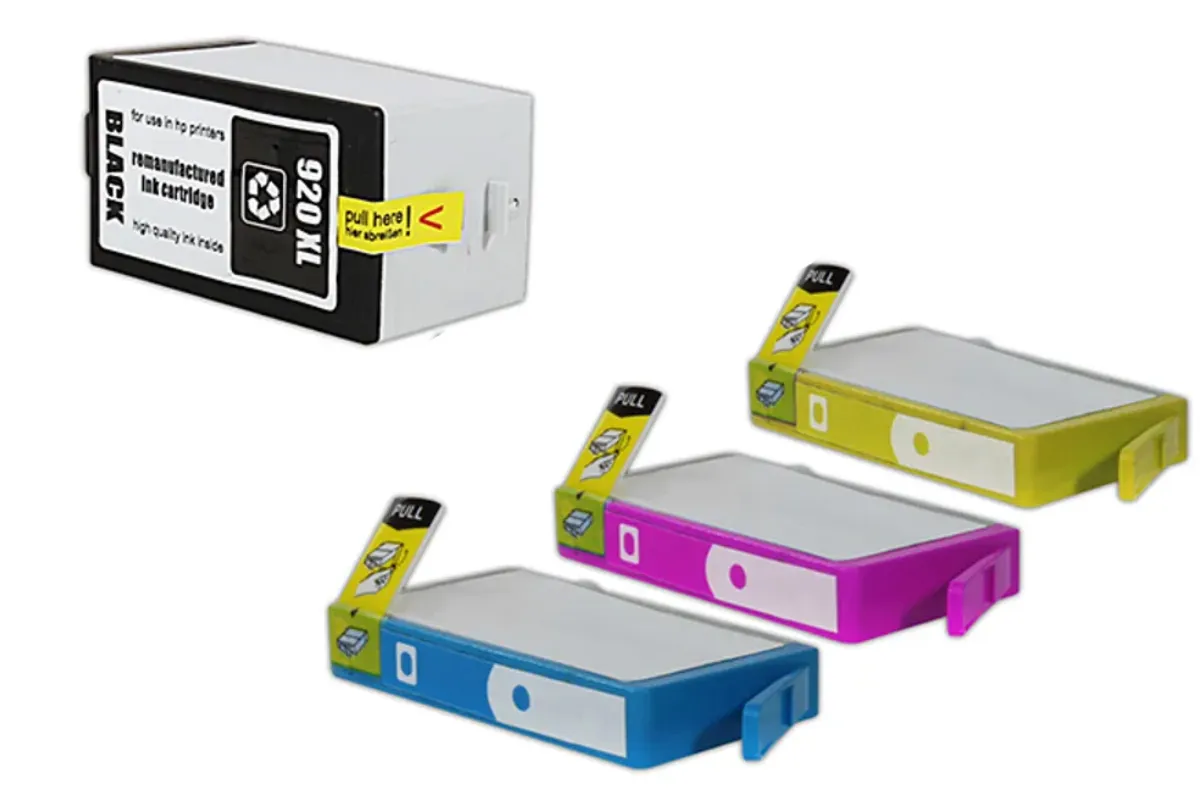 XL Tinten Sparset kompatibel zu HP 920XL / C2N92AE schwarz, cyan, magenta, gelb  (4 Stück)