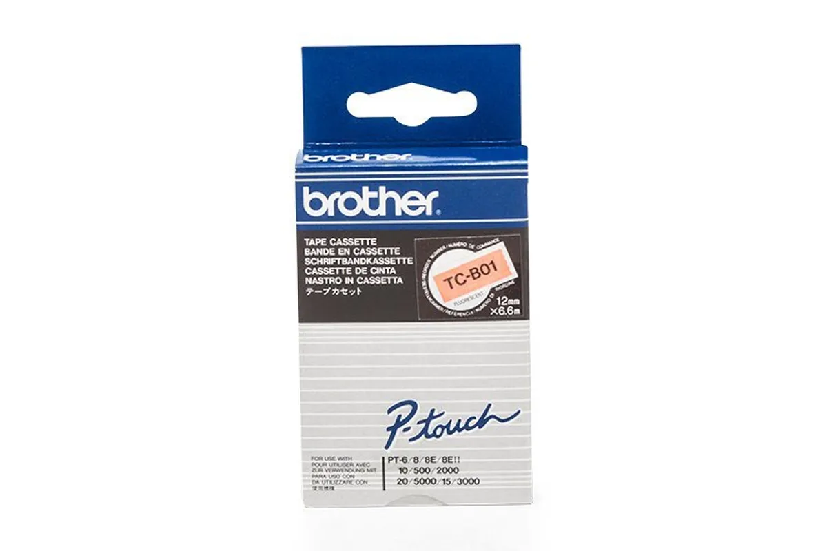 Brother TCB-01 Schriftband schwarz auf orange (12mm x 6,7m)
