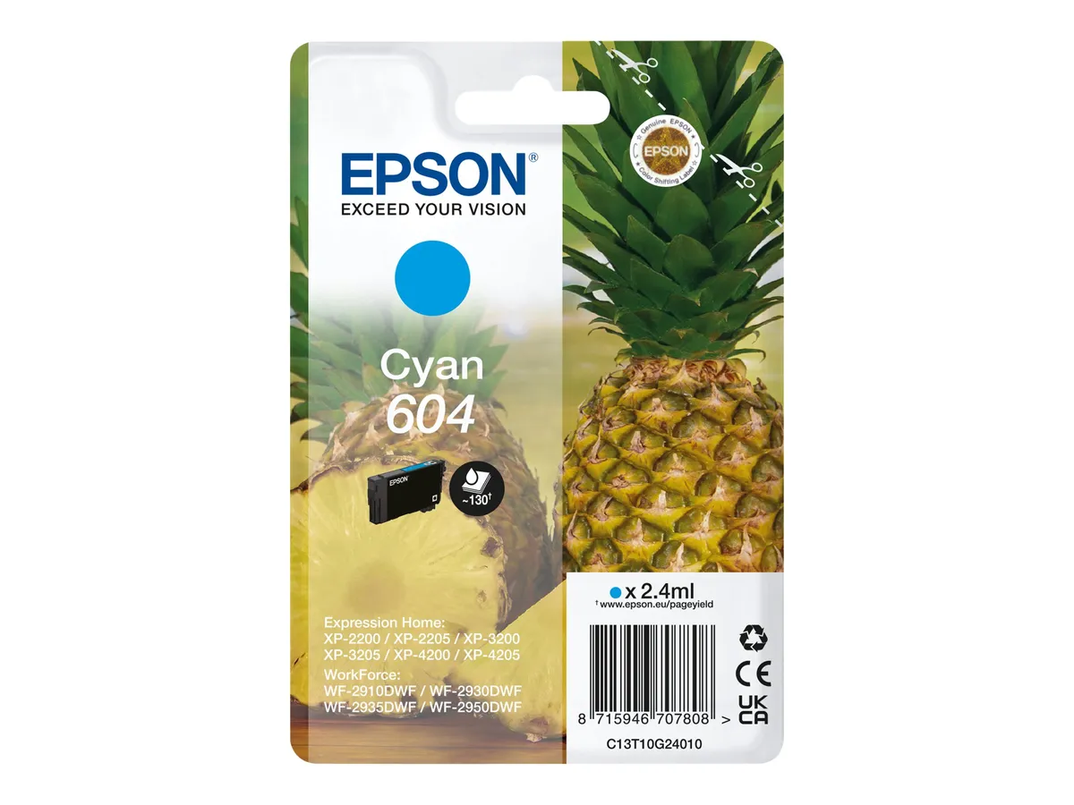 Epson 604 / T10G2 / C13T10G24010 Tinte cyan