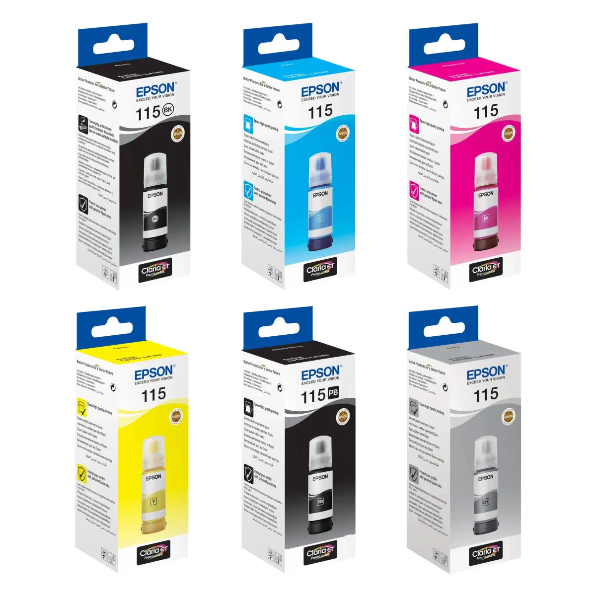 Epson 115 Tinten Sparset schwarz, cyan, magenta, gelb, photo schwarz, grau (6 Stück)