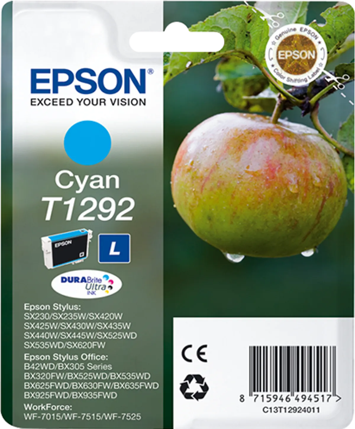 Epson T1292 / C13T12924012 / C13T12924022 Tinte cyan