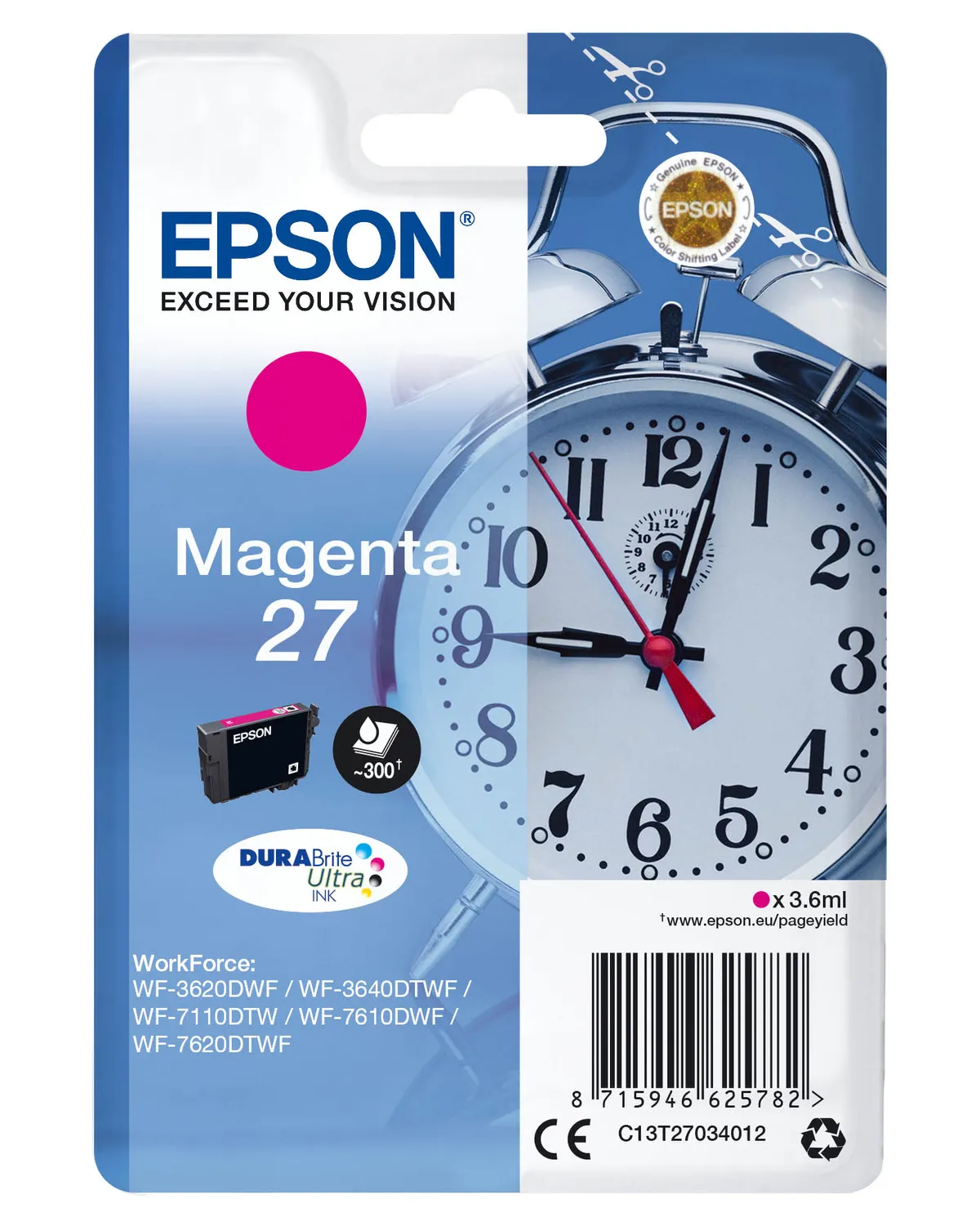 Epson 27 / T2703 / C13T27034012 / C13T27034022 Tinte magenta