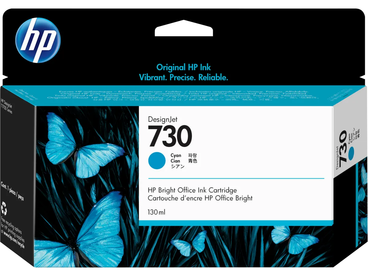 HP 730 / P2V62A Tinte cyan
