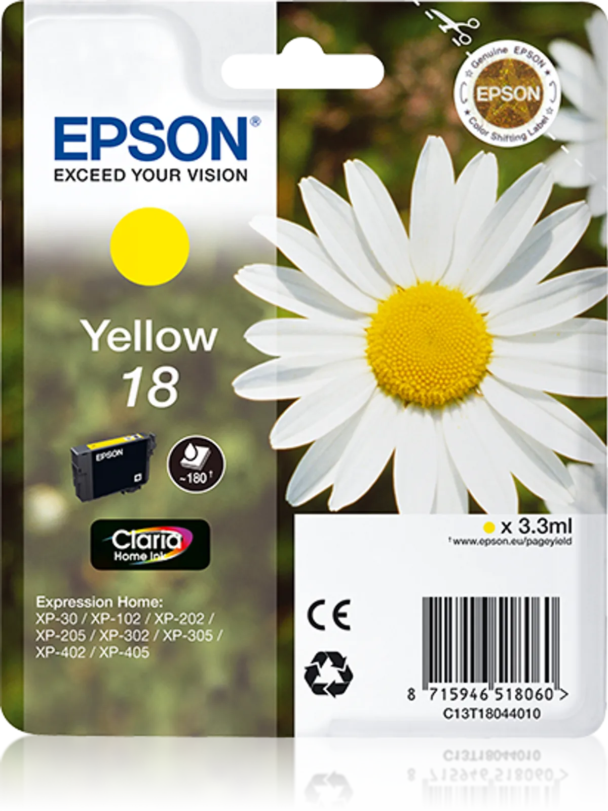 Epson 18 / T1804 / C13T18044012 / C13T18044022 Tinte gelb