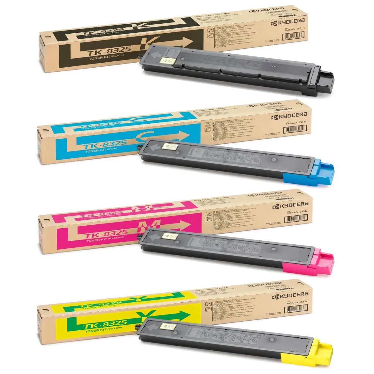 Kyocera TK-8325 Toner Sparset schwarz, cyan, magenta, gelb (4 Stück)