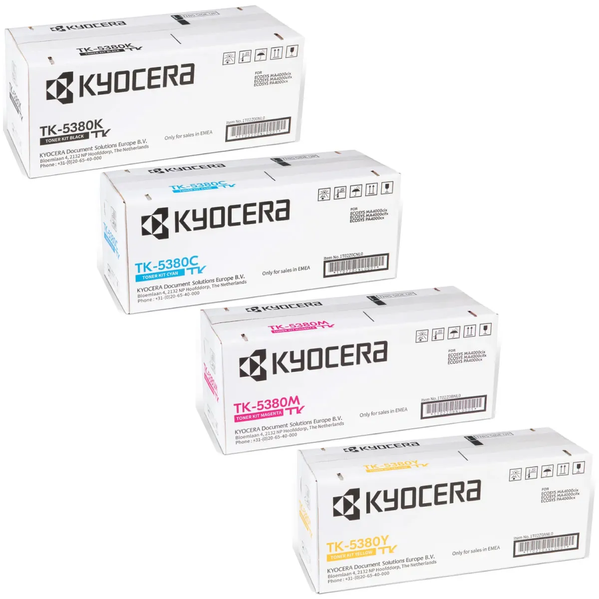 Kyocera TK-5380 Toner Sparset schwarz, cyan, magenta, gelb (4 Stück)