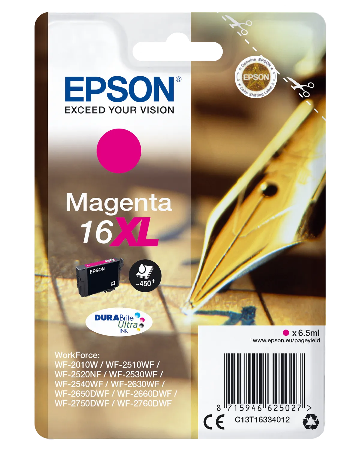 Epson 16XL / T1633 / C13T16334012 / C13T16334022 Tinte magenta