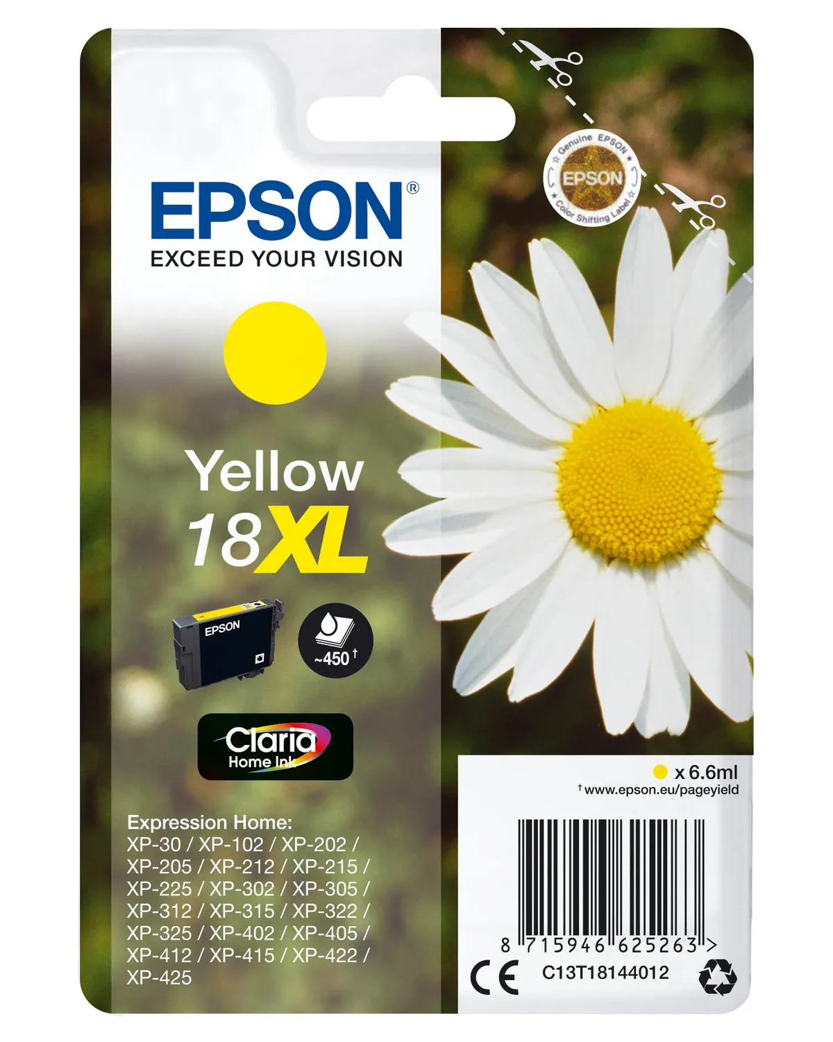 Epson 18XL / T1814 / C13T18144012 / C13T18144022 Tinte gelb