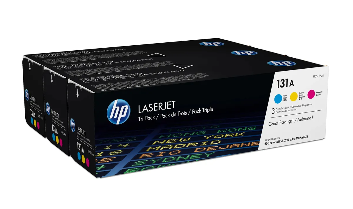 HP 131A / U0SL1AM Toner Sparset cyan, magenta, gelb (3 Stück)