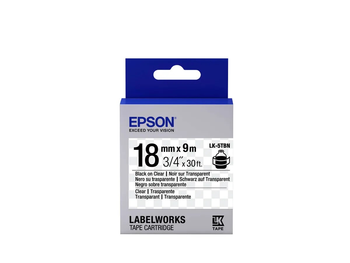 Epson LK-4TBW / C53S654015 Farbband /Farbrolle schwarz, transparent