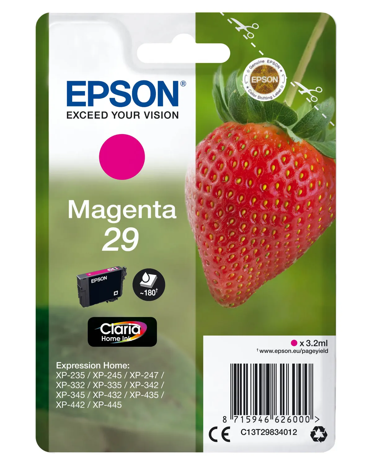 Epson 29 / T2983 / C13T29834012 / C13T29834022 Tinte magenta