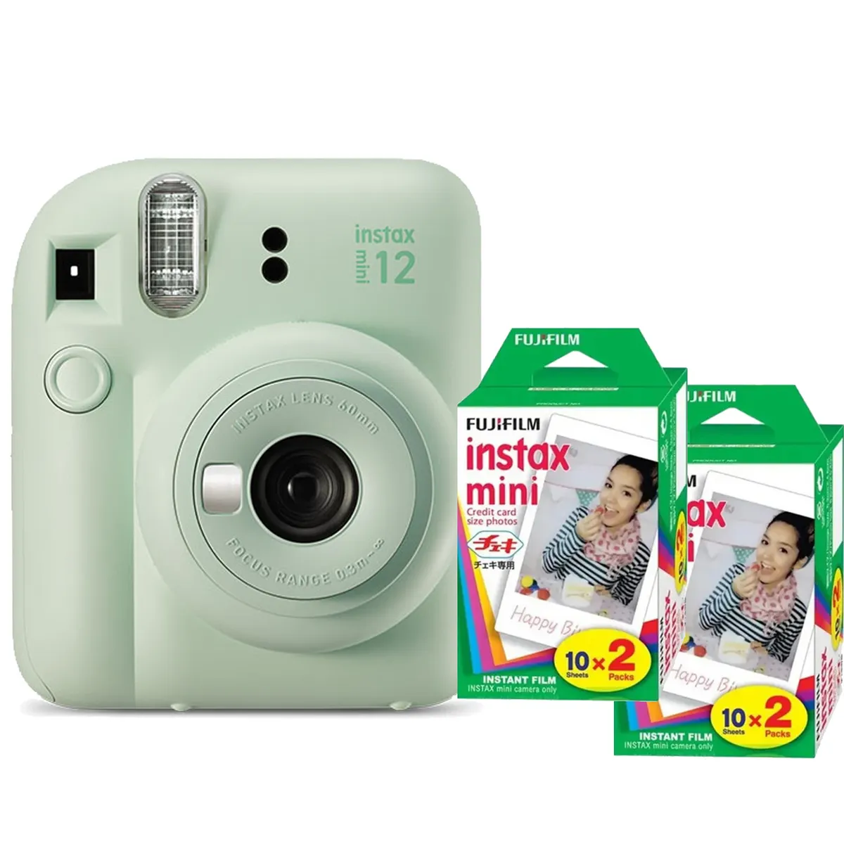 Fujifilm instax mini 12 Analogkamera mintgrün (inkl. 2 x 20 instax mini instant Film)