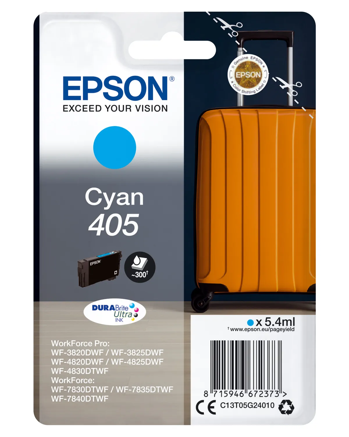 Epson 405 / T05G2 / C13T05G24010 / C13T05G24020 Tinte cyan
