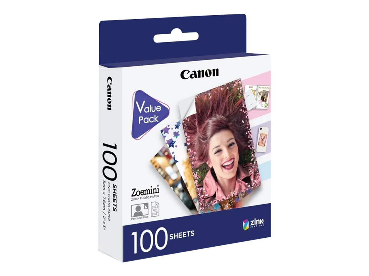 Canon Zoemini / 6135C003 Zink Fotopapier weiß (5 x 7,6cm, 2''x 3'', 100 Blatt, 200)