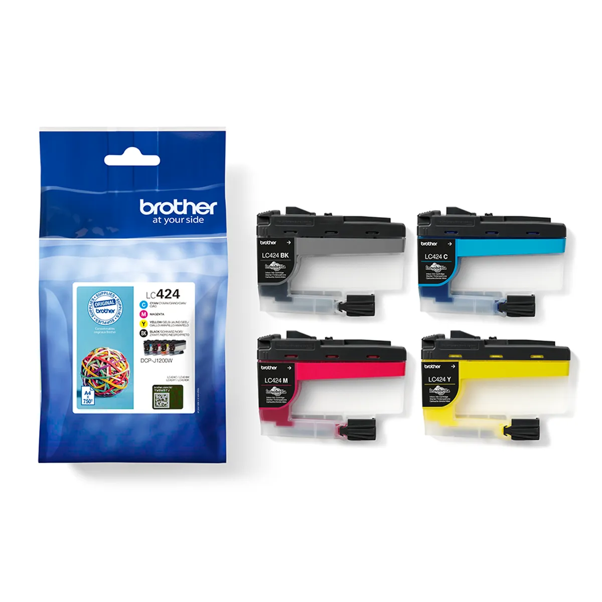 Brother LC-424 / LC-424VAL Tinten Sparset schwarz, cyan, magenta, gelb (4 Stück)