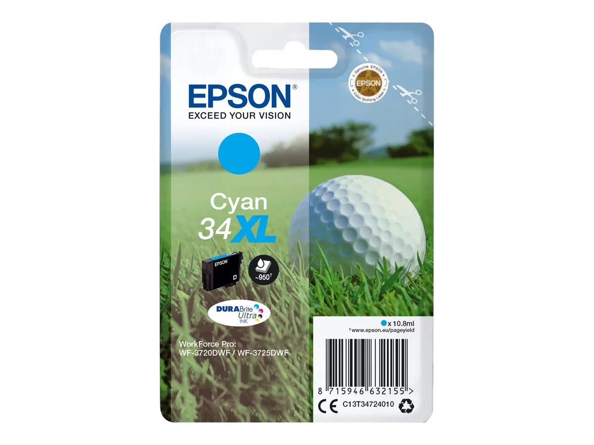 Epson 34XL / T3472 / C13T34724010 / C13T34724020 Tinte cyan