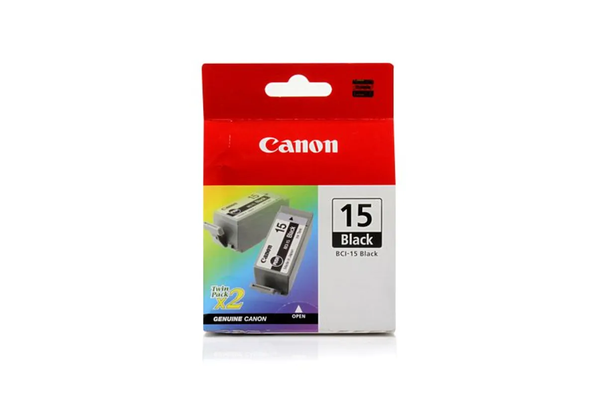 Canon BCI-15 BK / 8190A002 Tinten Doppelpack schwarz (2 Stück)