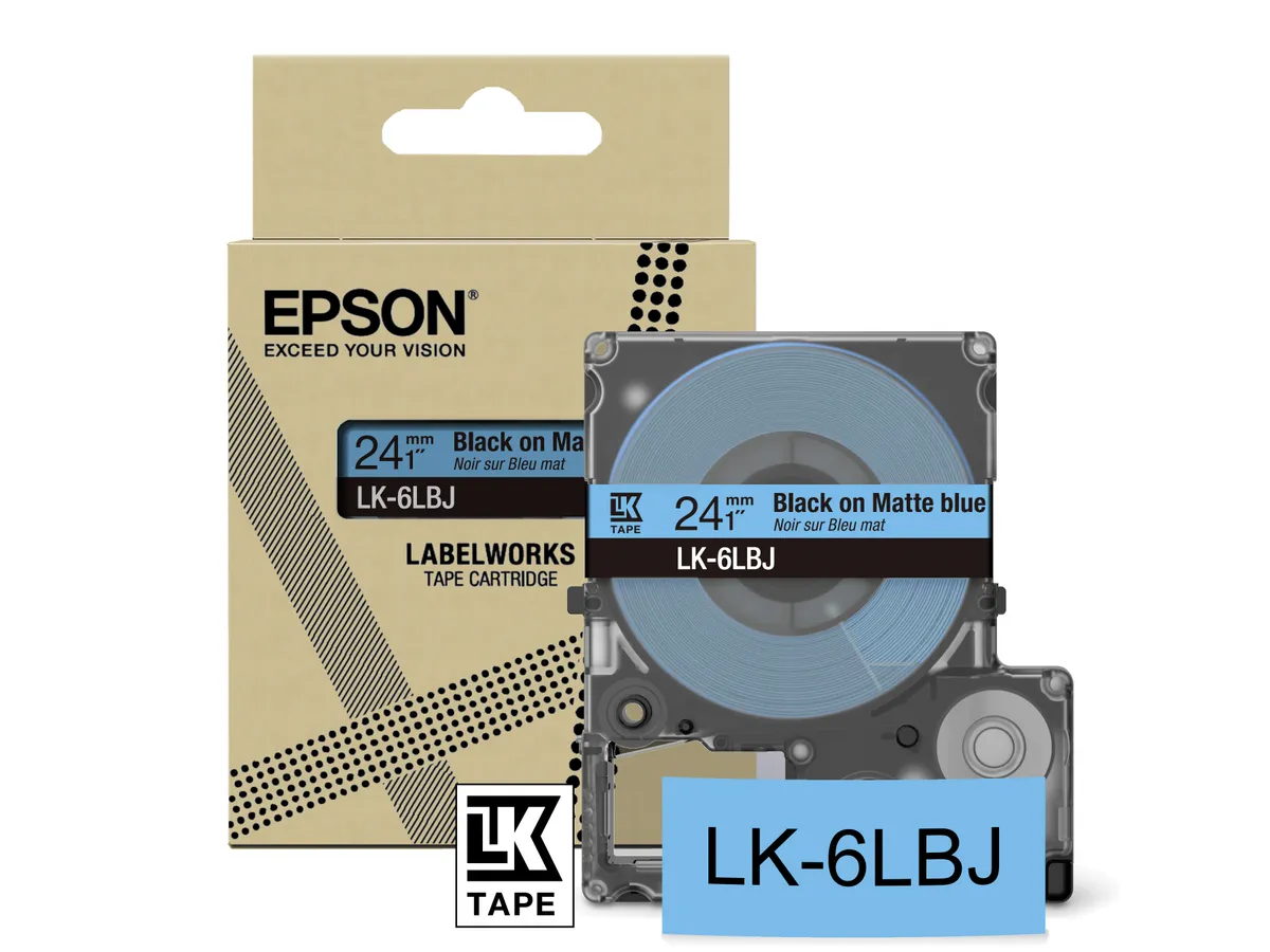 Epson LK-6LBJ / C53S672082 Schriftband schwarz auf matt blau (24mm x 8m)