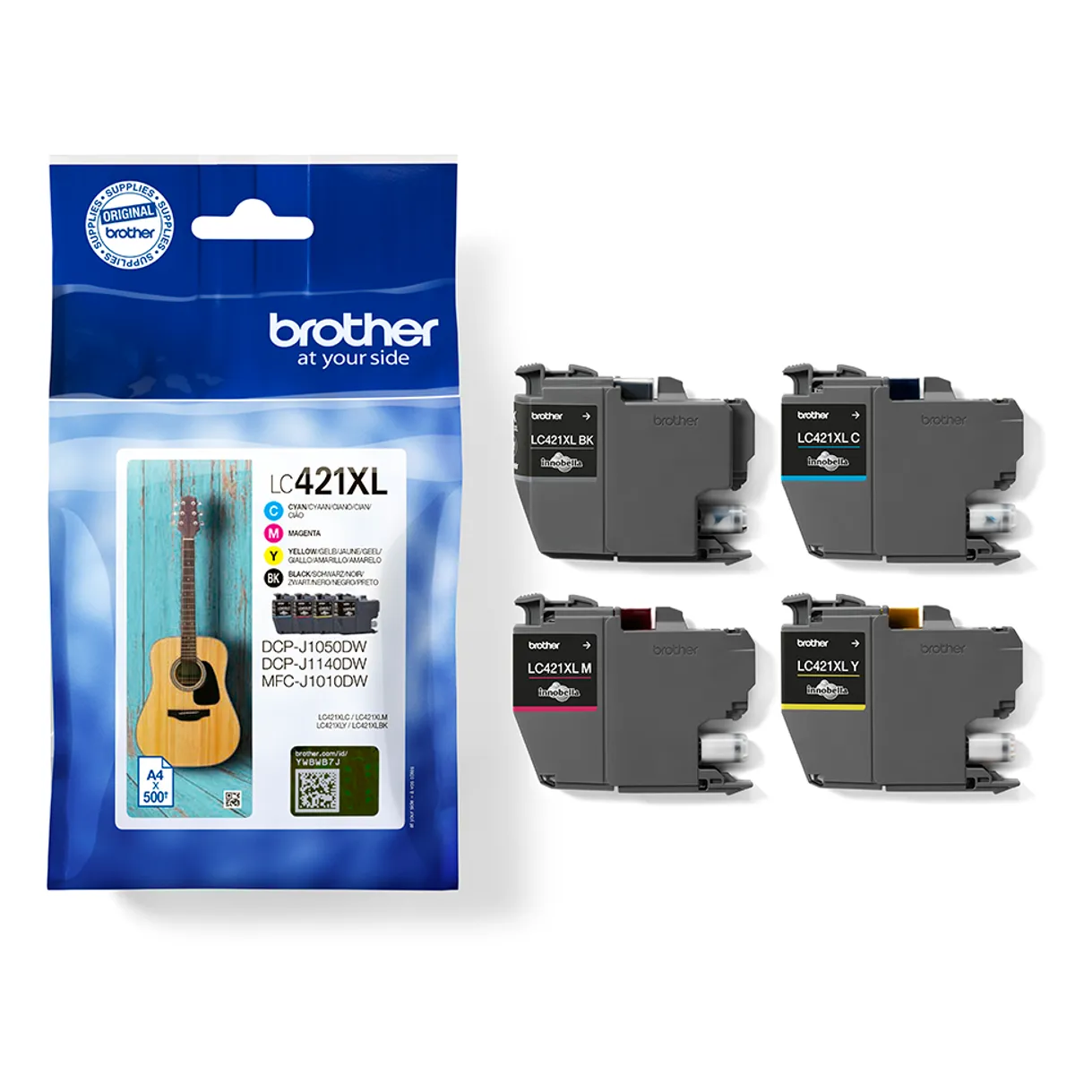 Brother LC-421XL / LC-421XLVAL Tinten Sparset schwarz, cyan, magenta, gelb (4 Stück)