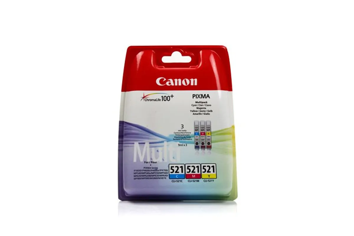 Canon CLI-521 / 2934B010 / 2934B011 Tinten Sparset cyan, magenta, gelb (3 Stück)