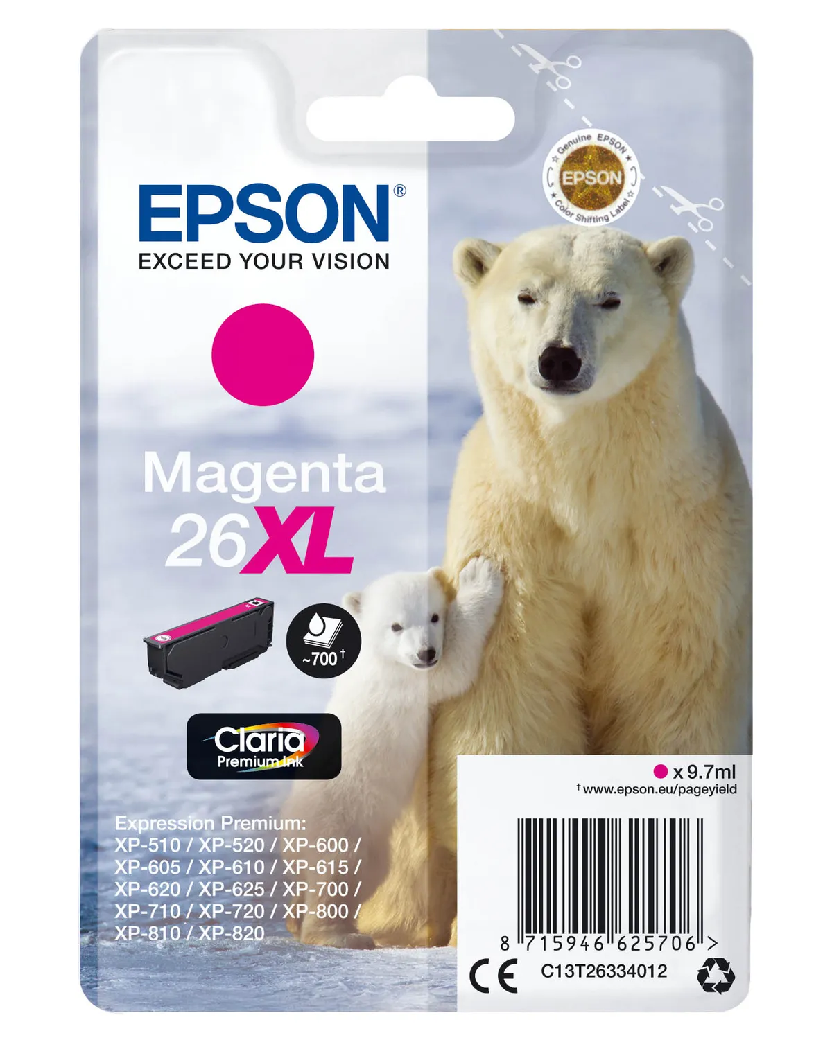 Epson 26XL / T2633 / C13T26334012 / C13T26334022 Tinte magenta