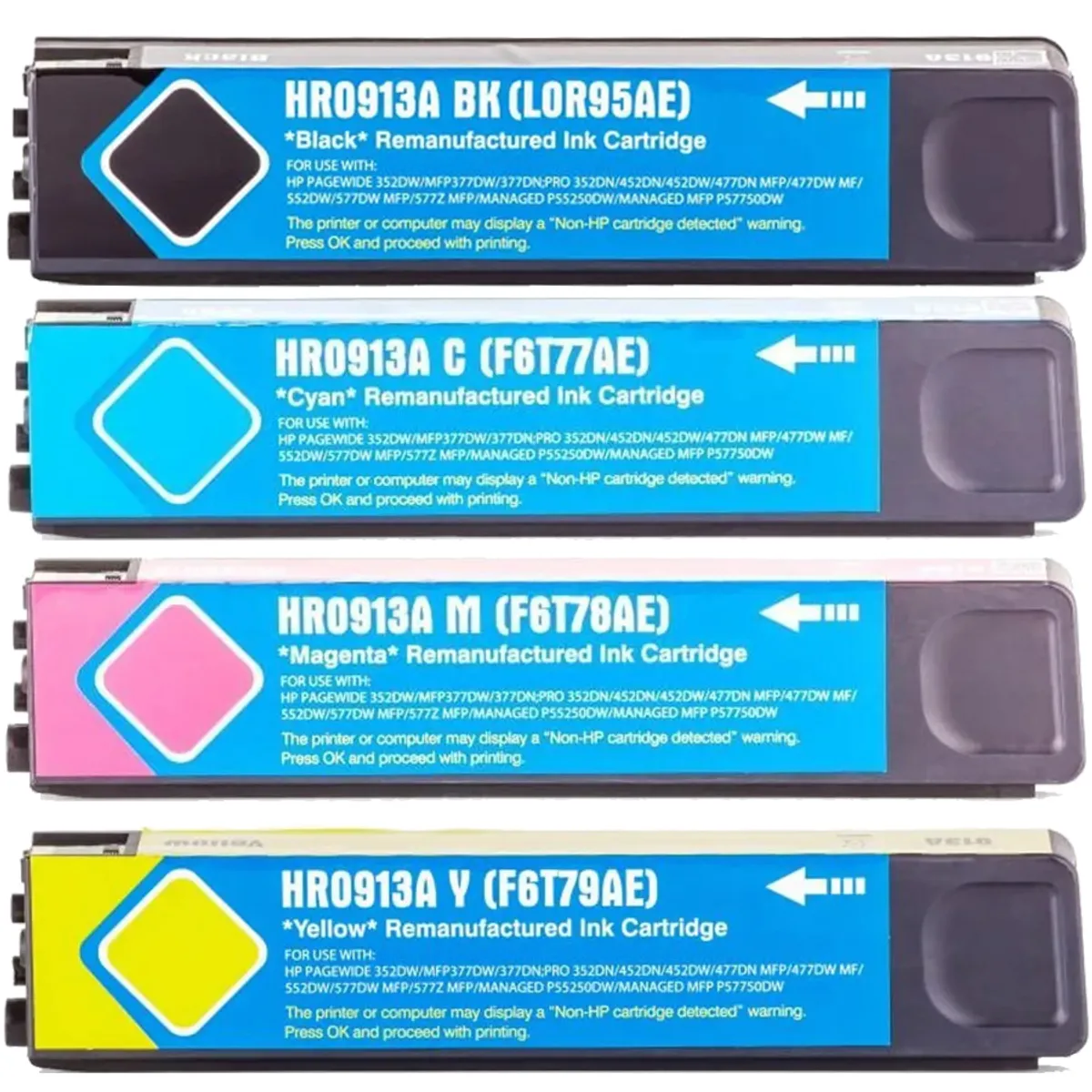 XL Tinten Sparset kompatibel zu HP 913A / L0R95AE / F6T77AE / F6T78AE / F6T79AE schwarz, cyan, magenta, gelb  (4 Stück)