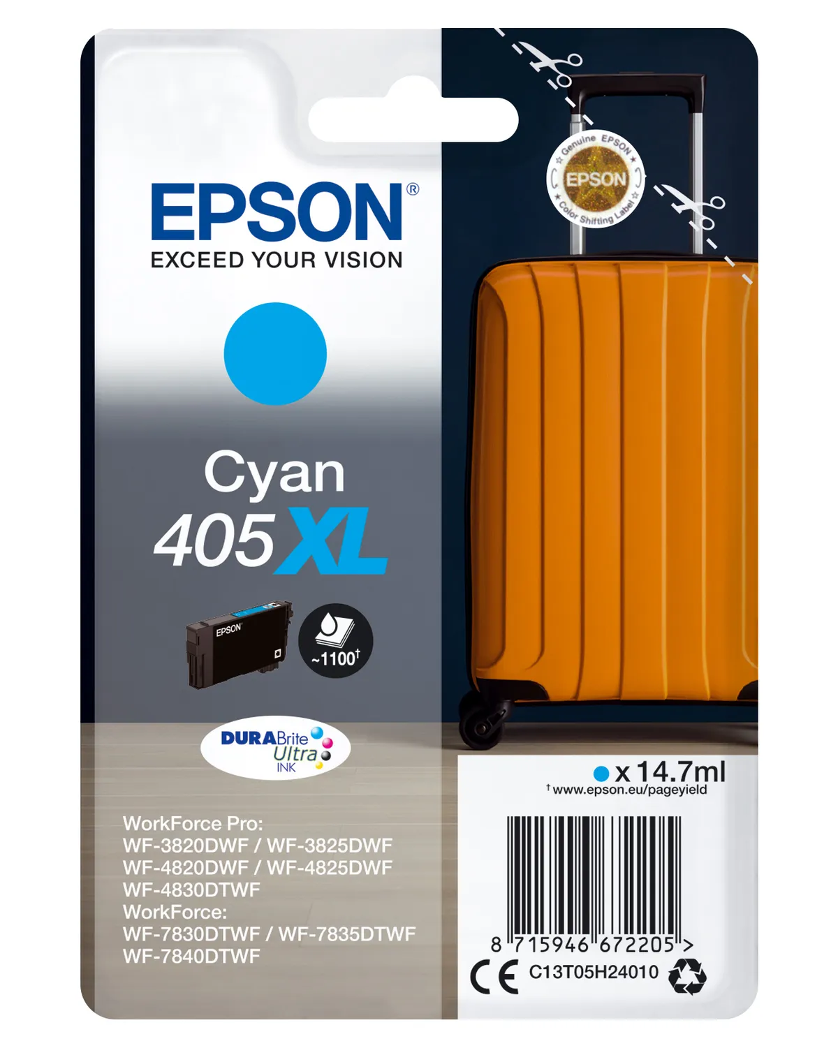 Epson 405 XL / T05H2 / C13T05H24010 / C13T05H24020 Tinte cyan