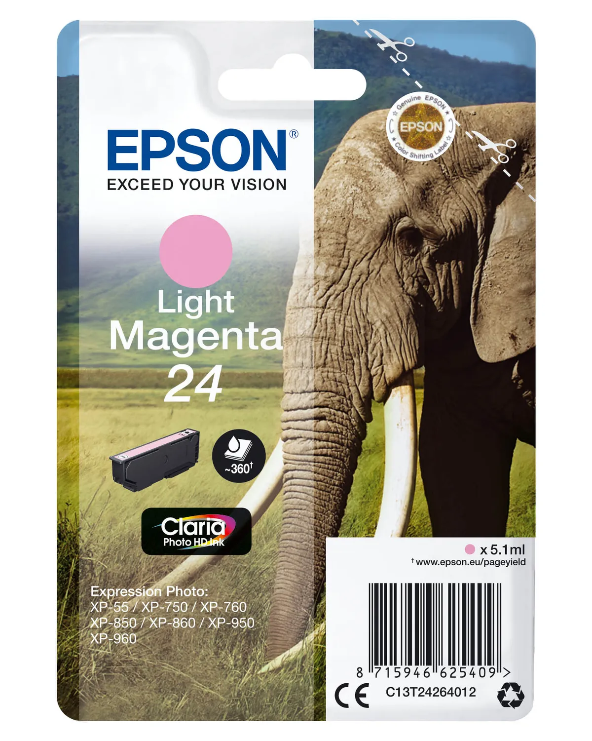 Epson 24 / T2426 / C13T24264012 / C13T24264022 Tinte photo magenta