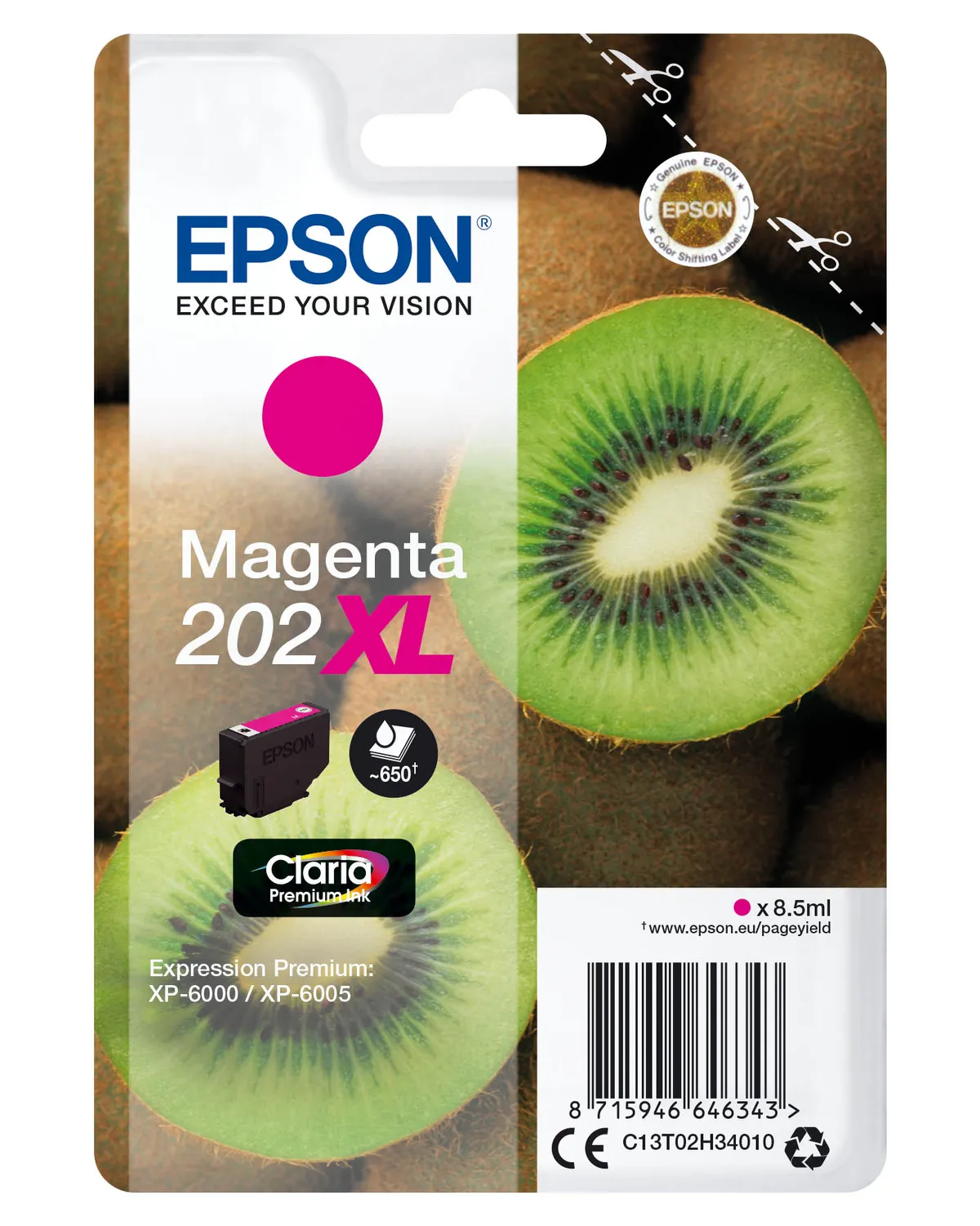Epson 202XL / T02H3 / C13T02H34010 / C13T02H34020 Tinte magenta