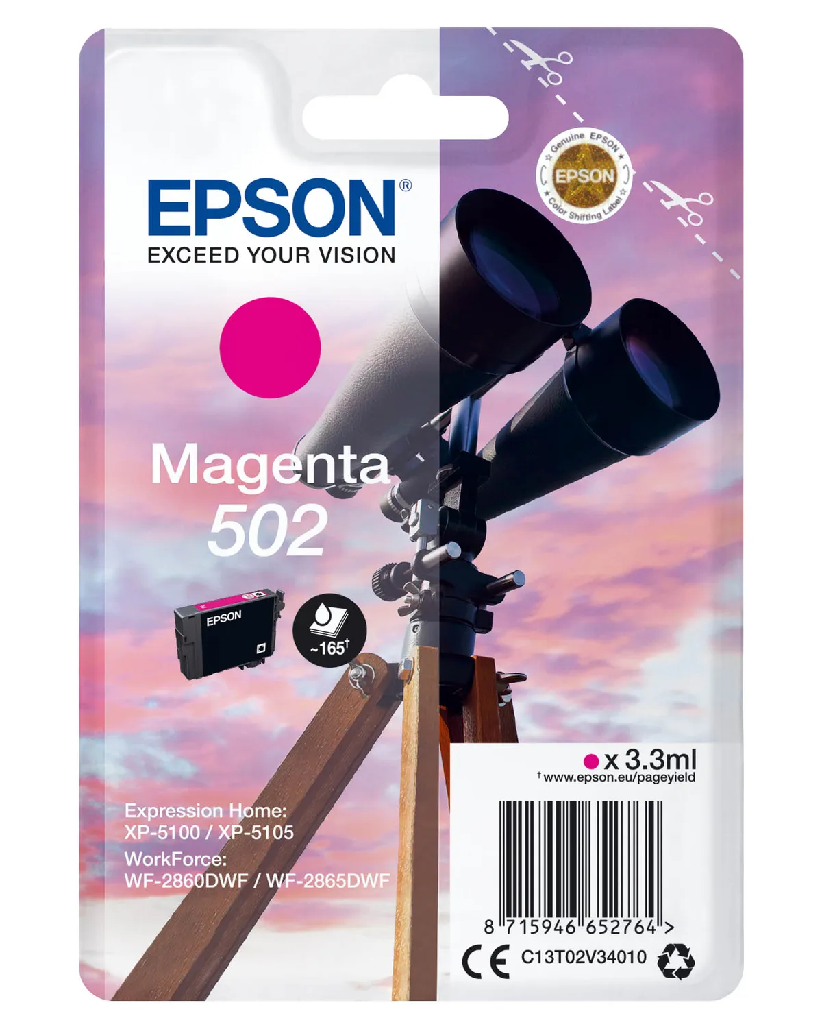 Epson 502 / T02V3 / C13T02V34010 / C13T02V34020 Tinte magenta