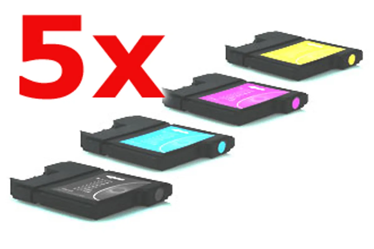 XL Tinten Sparset kompatibel zu Brother LC-1100 schwarz, cyan, magenta, gelb  (20 Stück)