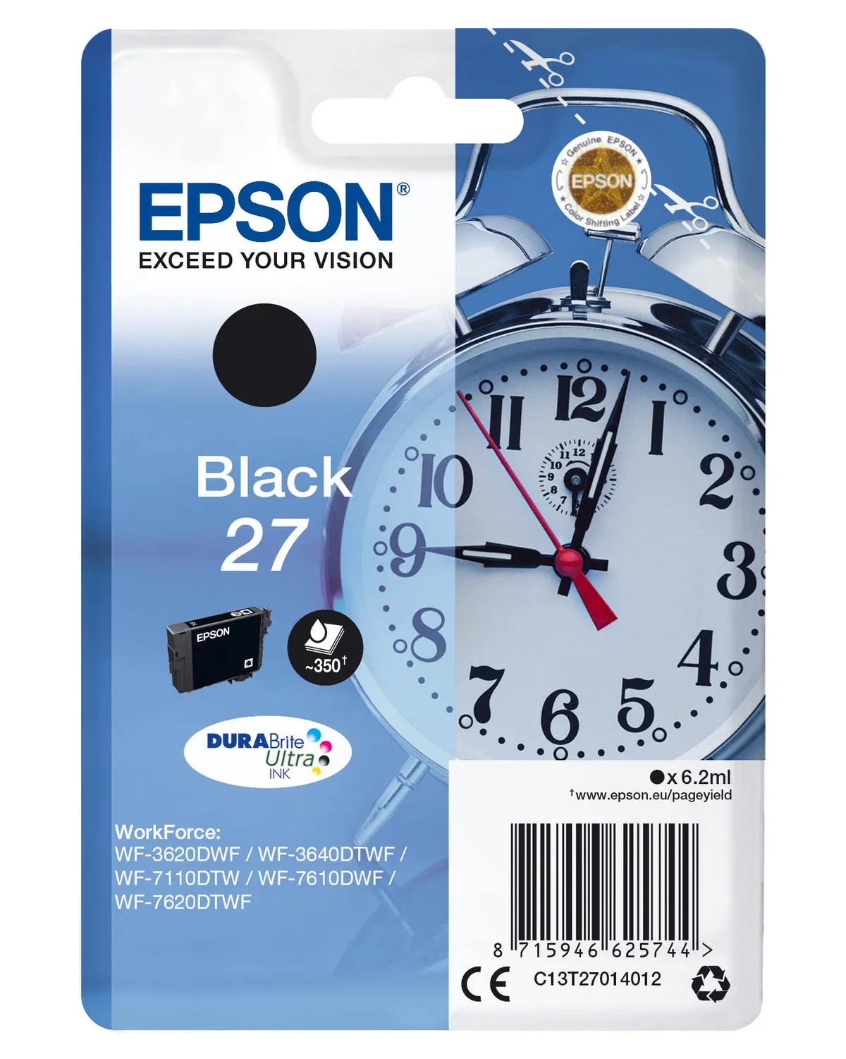 Epson 27 / T2701 / C13T27014012 / C13T27014022 Tinte schwarz