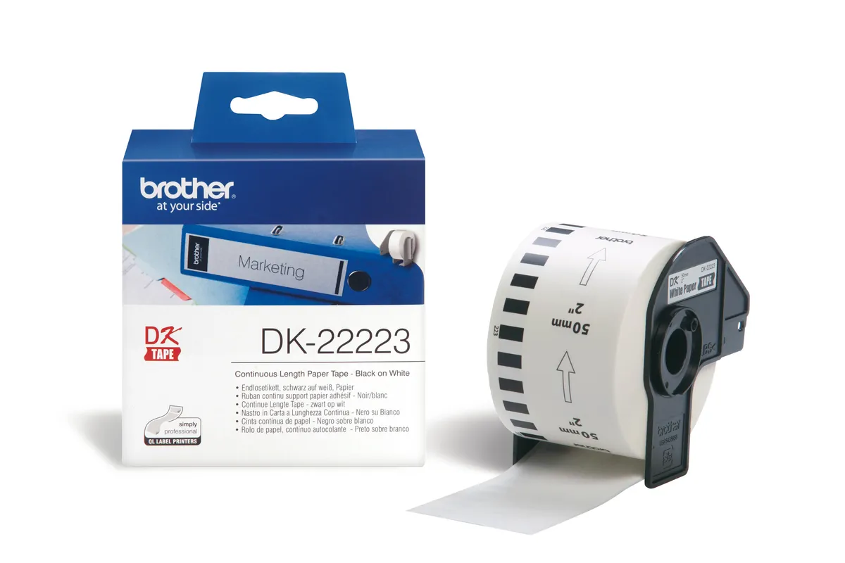 Brother DK-22223 Etiketten schwarz auf weiß (50mm x 30,48m)