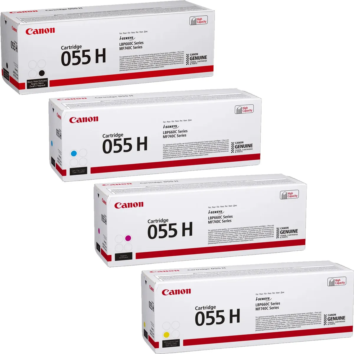 Canon 055H Toner Sparset schwarz, cyan, magenta, gelb (4 Stück)