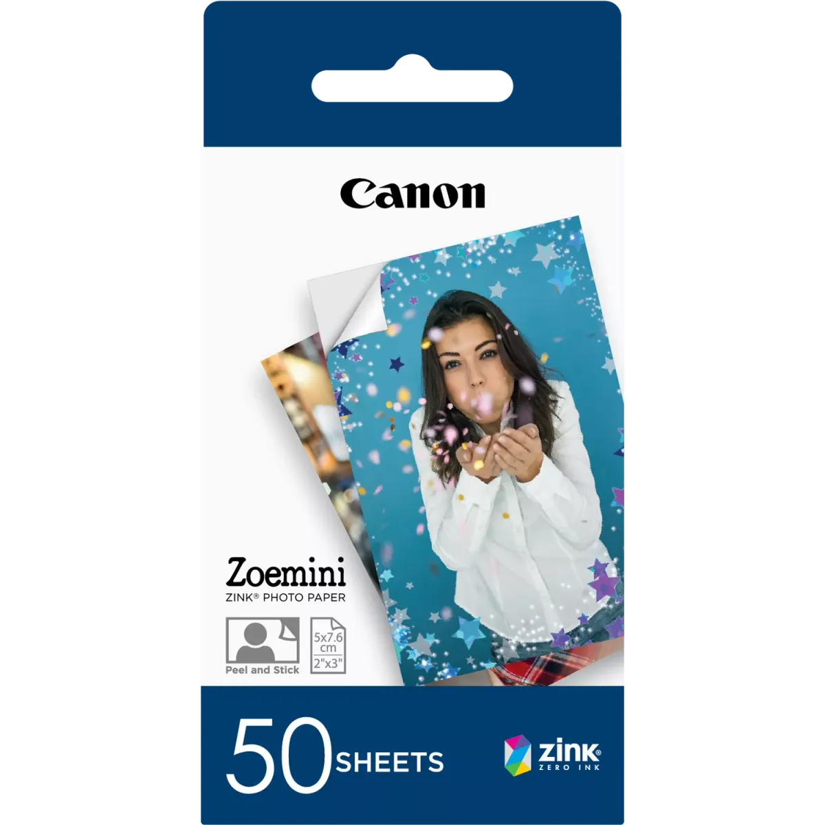 Canon Zoemini / 3215C002 Zink Fotopapier weiß (5 x 7,6cm, 2''x 3'', 50 Blatt)