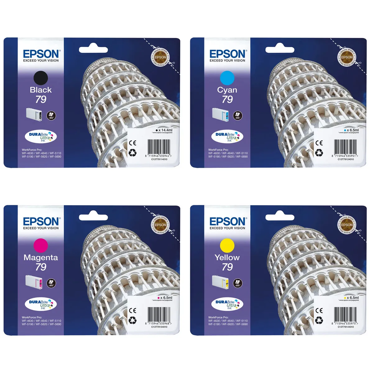 Epson 79 / T7911 & T7912 & T7913 & T7914 Tinten Sparset schwarz, cyan, magenta, gelb (4 Stück)