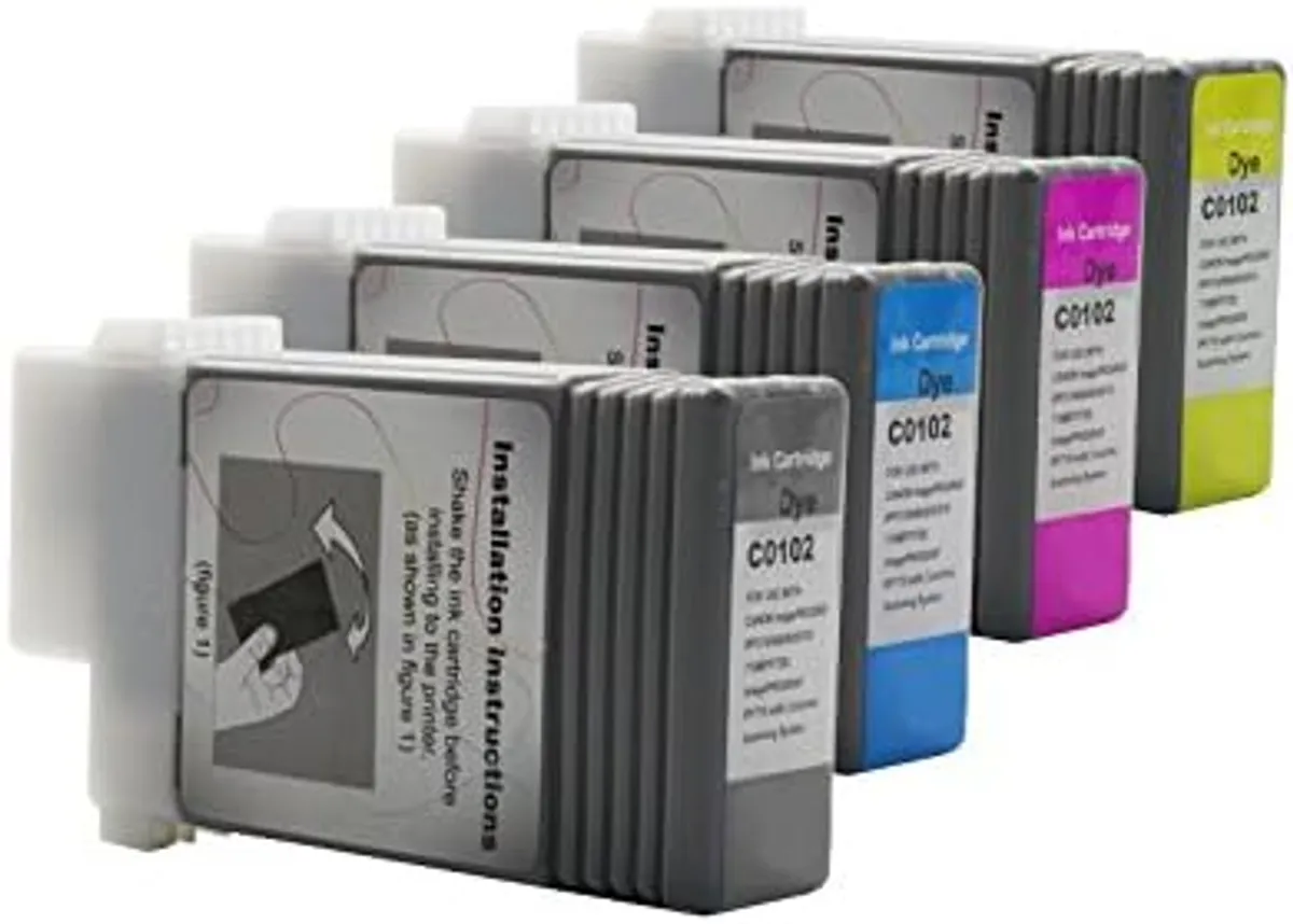 XL Tinten Sparset kompatibel zu Canon PFI-102 schwarz, cyan, magenta, gelb  (4 Stück)