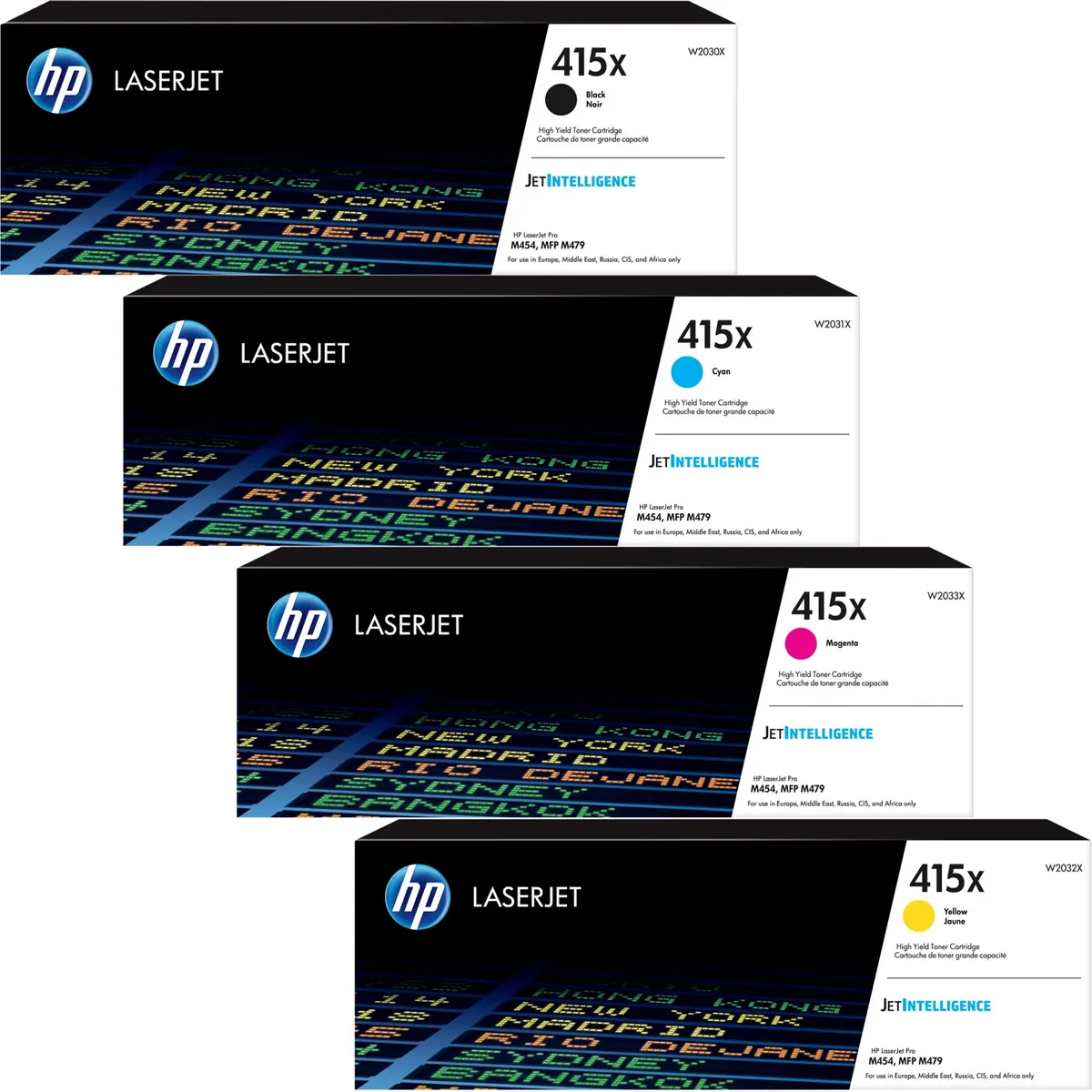 HP 415X / W2030X / W2031X / W2032X / W2033X Toner  schwarz, cyan, magenta, gelb (4 Stück)