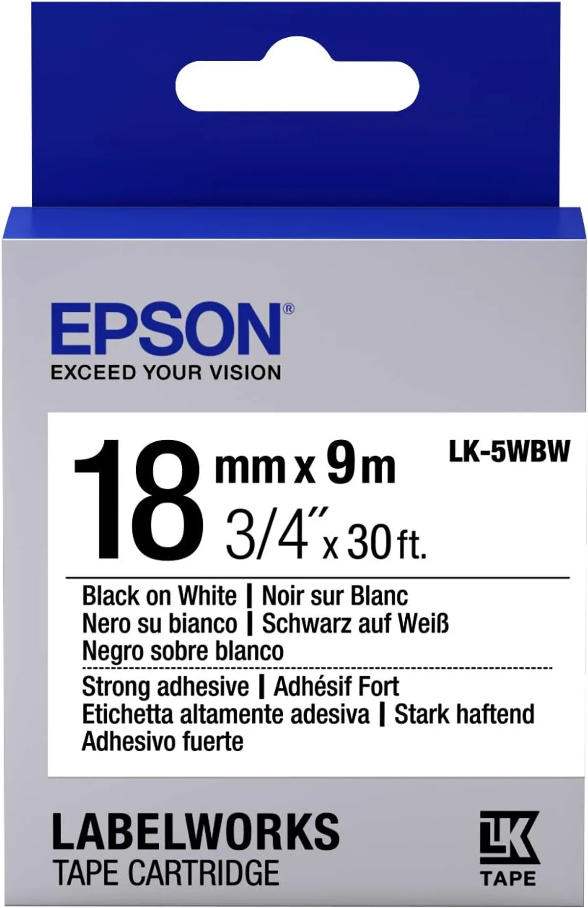 Epson LK-5WBW / C53S655012 Farbband /Farbrolle schwarz, weiß