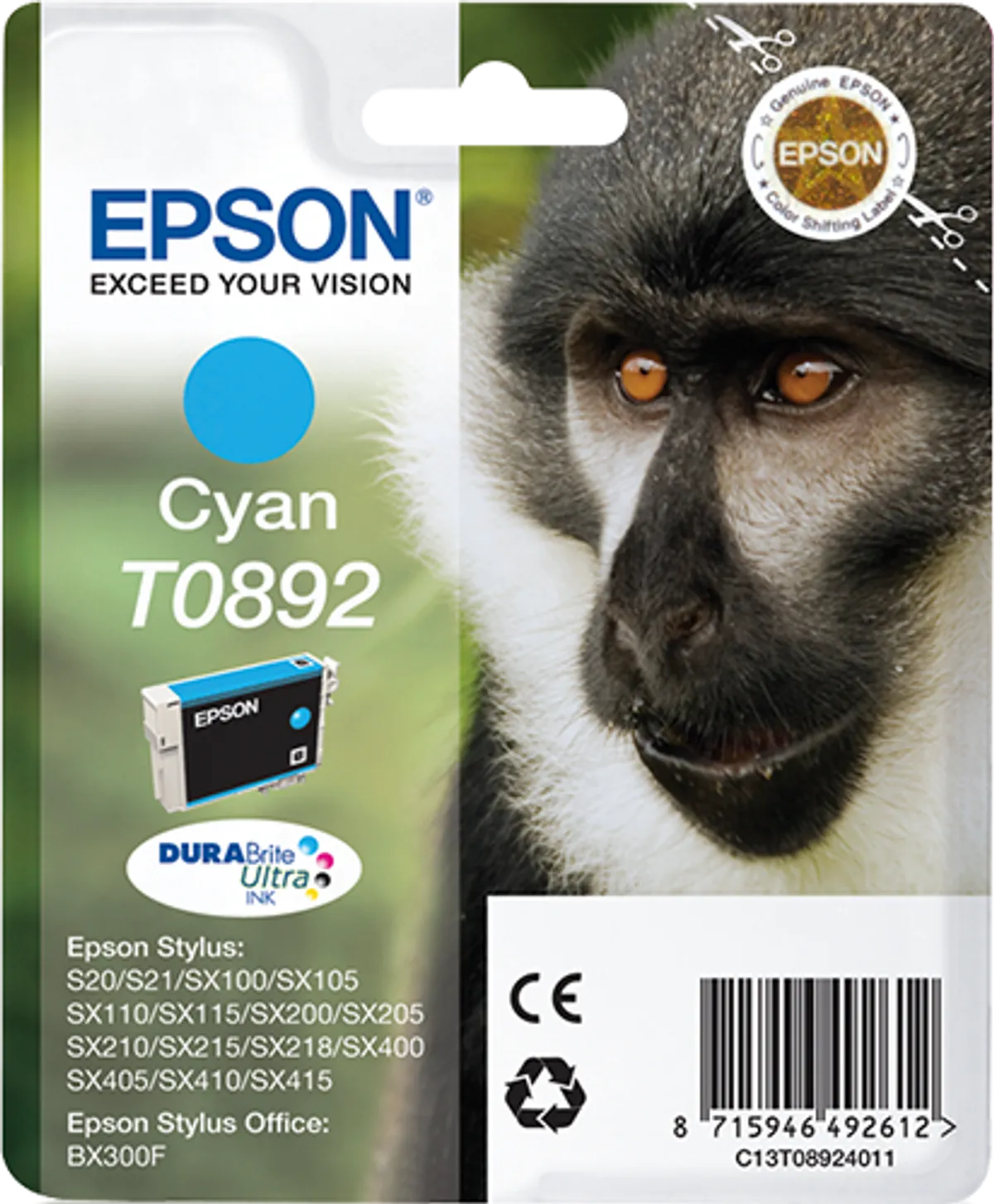 Epson T0892 / C13T08924011 / C13T08924021 Tinte cyan