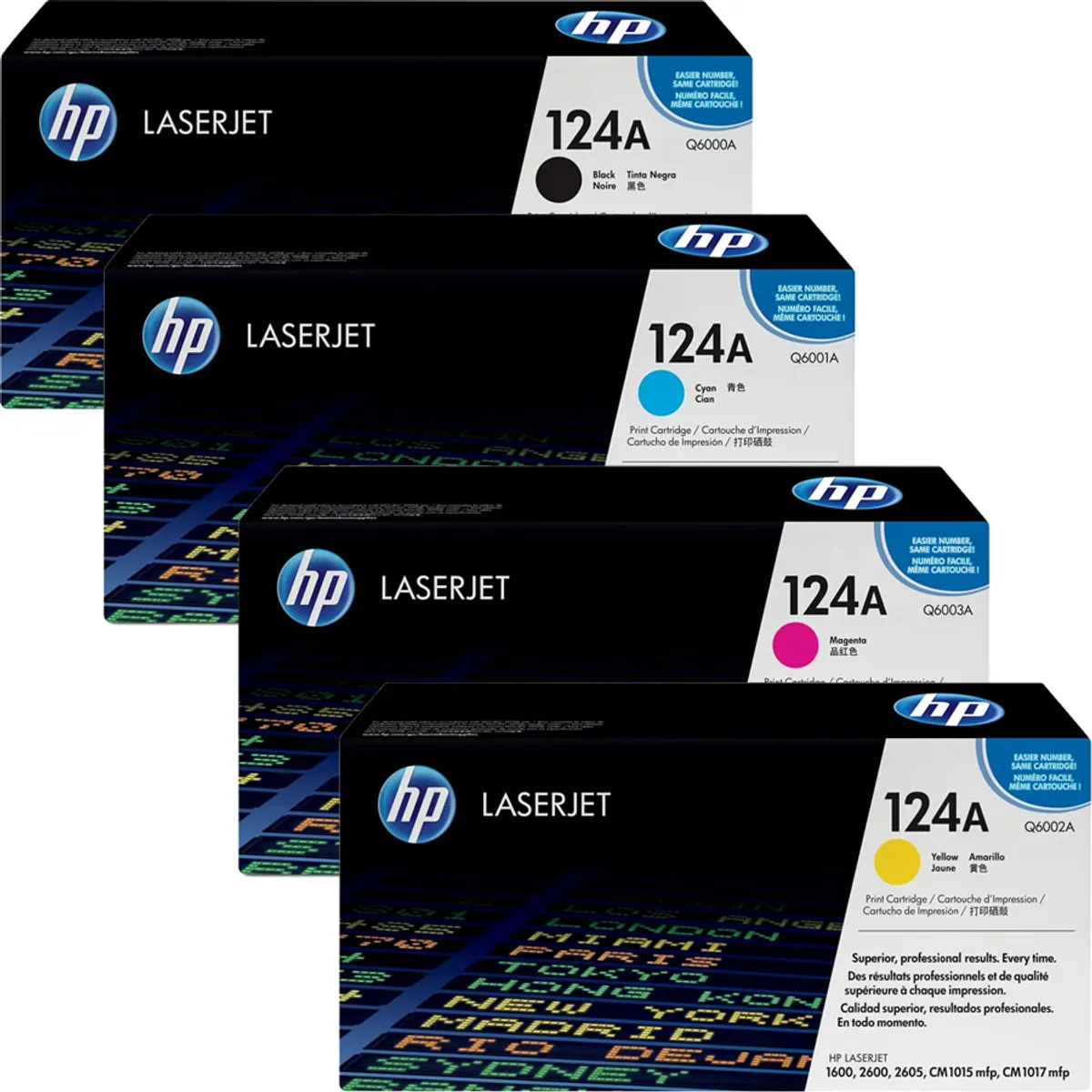 HP 124A / Q6000A / Q6001A / Q6002A / Q6003A Toner Sparset schwarz, cyan, magenta, gelb (4 Stück)