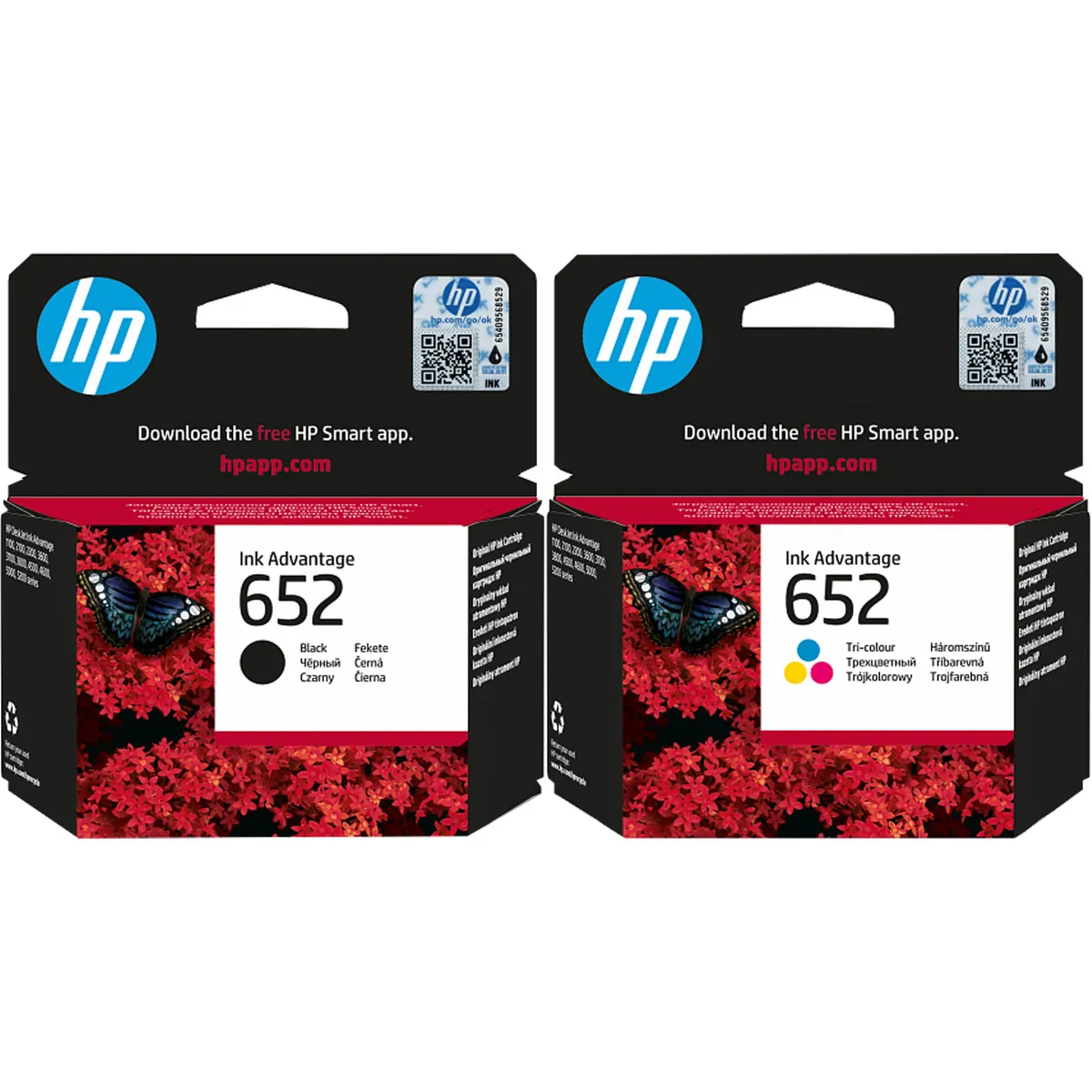HP 652 / F6V25AE & F6V24AE Tinten Sparset schwarz, color (2 Stück)