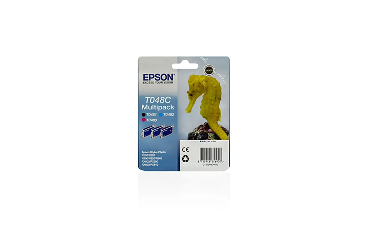 Epson T048C / C13T048C4010 Tinten Sparset schwarz, cyan, magenta (3 Stück)
