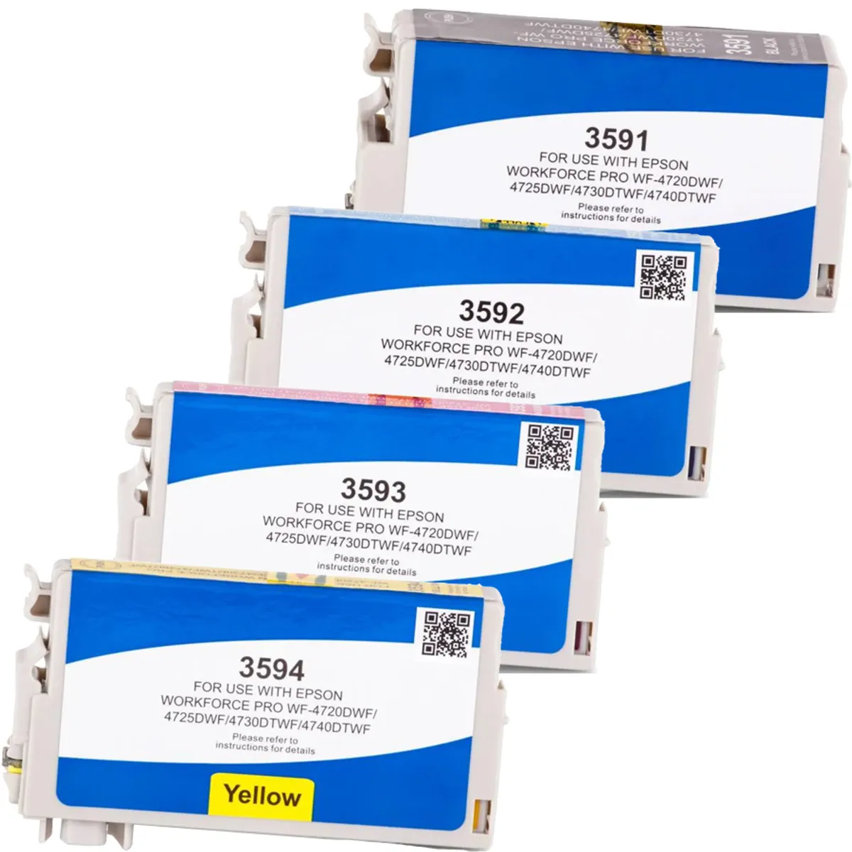 XL Tinten Sparset kompatibel zu Epson 35XL / T3596 / C13T35964020 schwarz, cyan, magenta, gelb  (4 Stück)