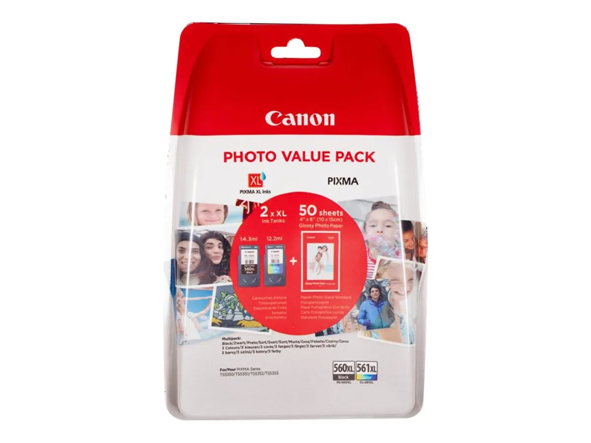 Canon PG-560XL CL-561XL / 3712C004 Tinten Sparset schwarz, color (2 Stück)