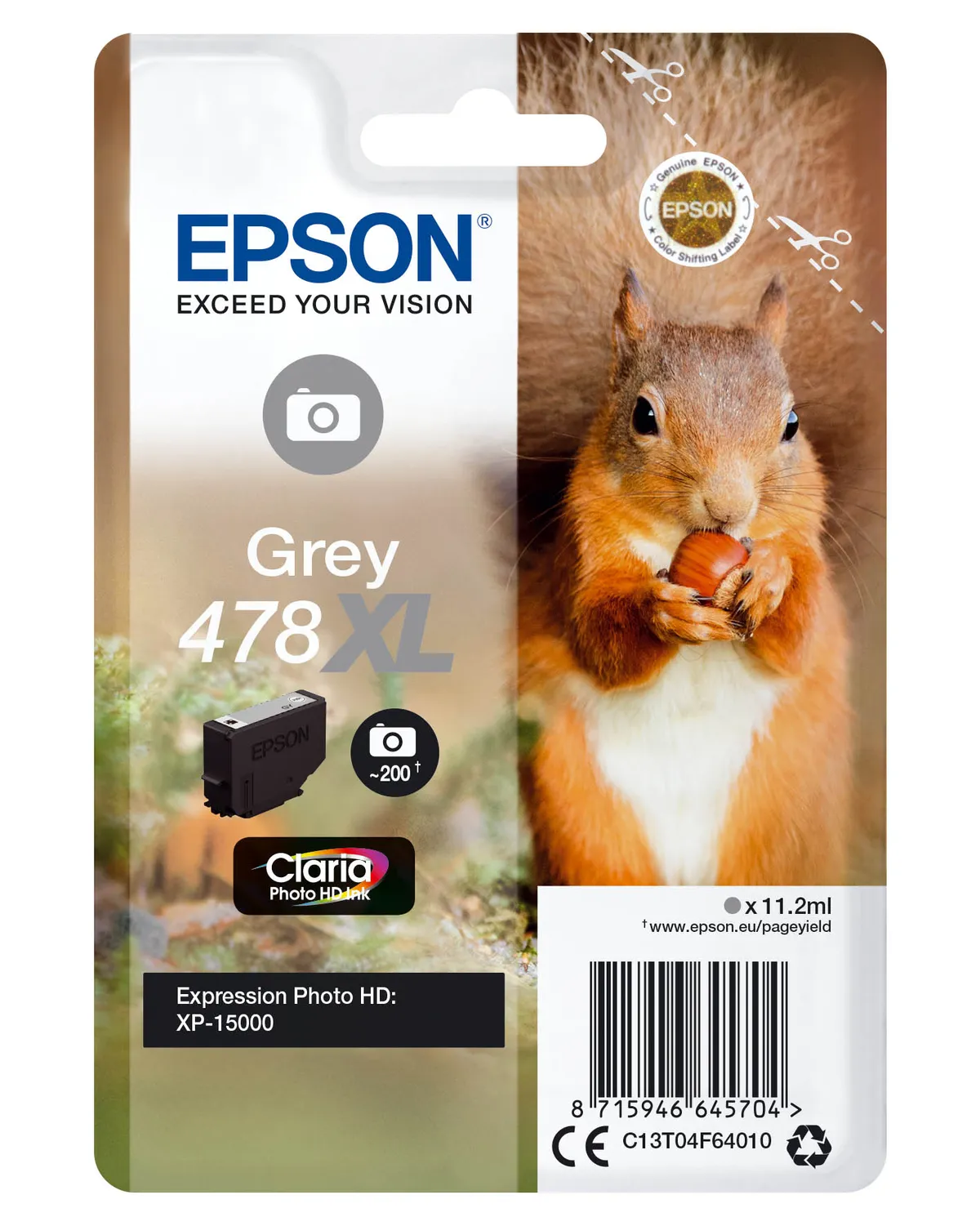 Epson 478XL / T04F6 / C13T04F64010 / C13T04F64020 Tinte grau