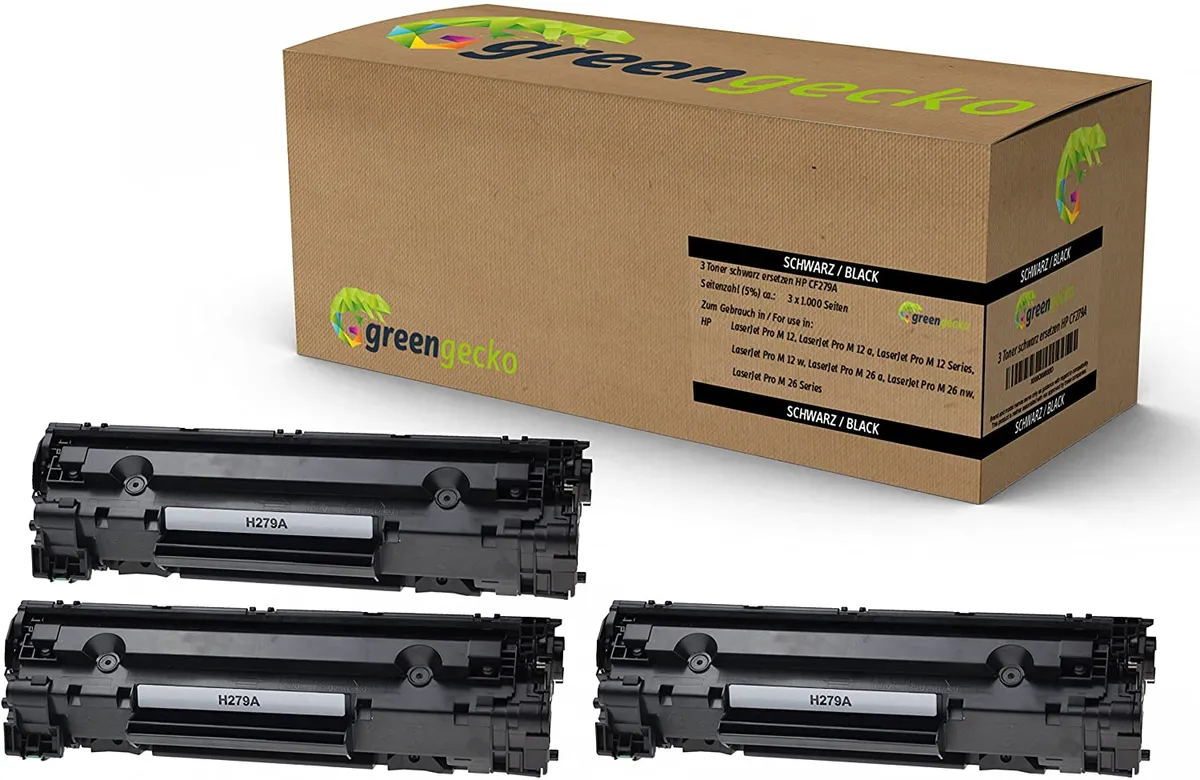 green gecko Toner Sparset kompatibel zu HP 79A / CF279A schwarz  (3 Stück)