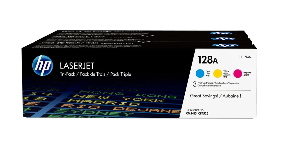 HP 128A / CF371AM Toner Sparset cyan, magenta, gelb (3 Stück)